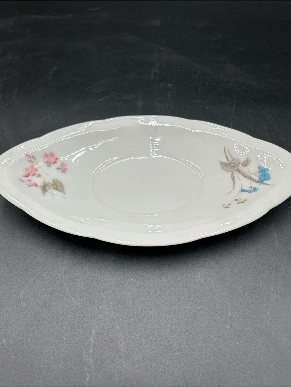Haviland Limoges White Porcelain Dish with Pink Accent